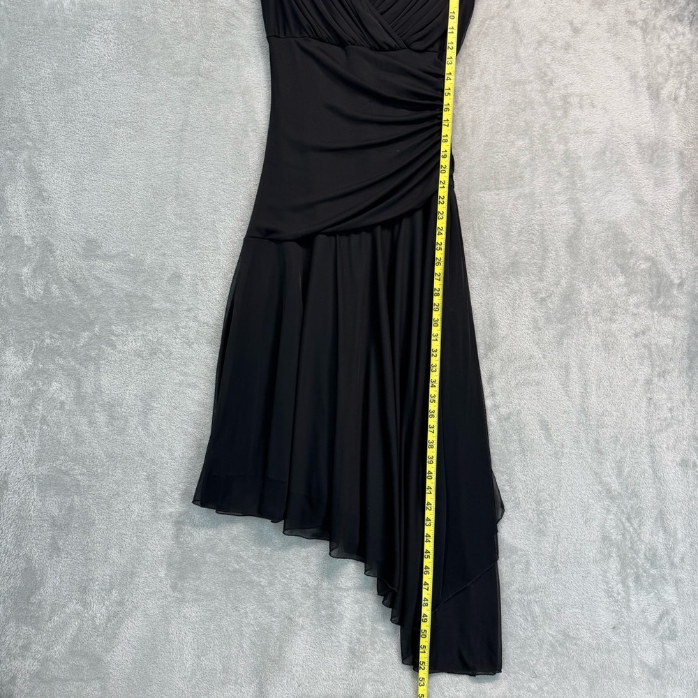 Y2K Vintage Mesh Whimsical Elegant Black Asymmetrical Dress Size S - Picture 3 of 7